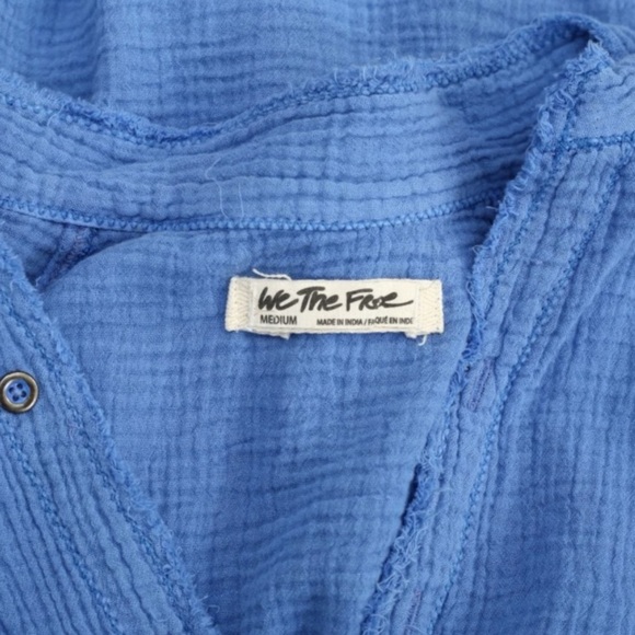 NWT FREE PEOPLE We The Free All Aboard Long Sleeve Button-Down Top Size X-Small - Picture 2 of 3